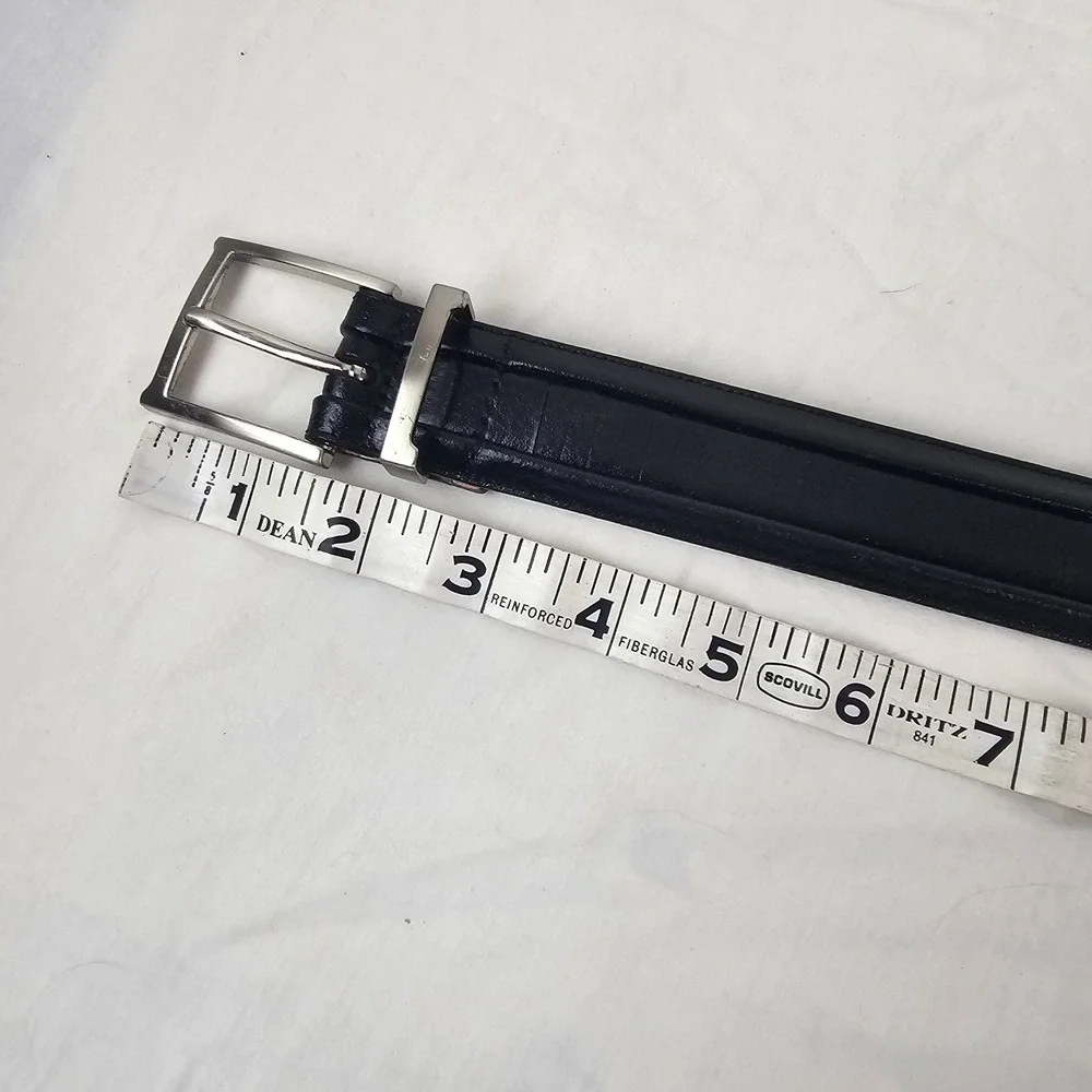 Cubavera Black Cowhide Lined Italian Full Grain Leather Mens Belt IV32003 Sz 36
